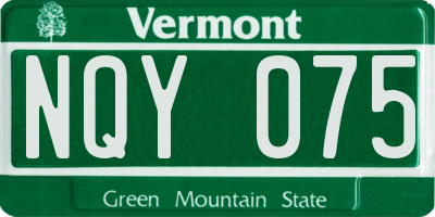 VT license plate NQY075