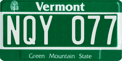 VT license plate NQY077