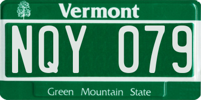 VT license plate NQY079