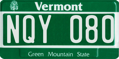 VT license plate NQY080