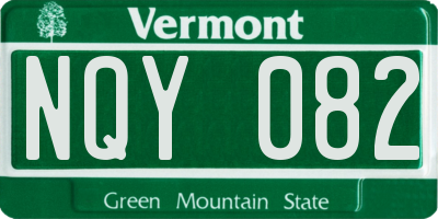 VT license plate NQY082