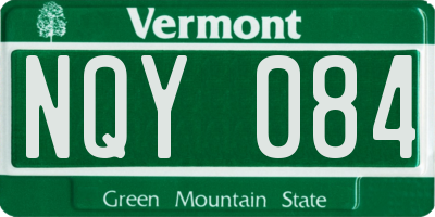 VT license plate NQY084