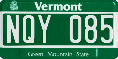 VT license plate NQY085