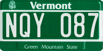 VT license plate NQY087