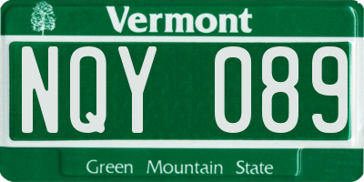 VT license plate NQY089