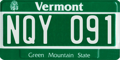 VT license plate NQY091