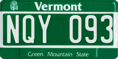 VT license plate NQY093