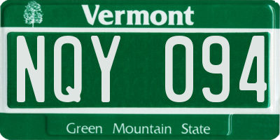 VT license plate NQY094