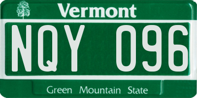 VT license plate NQY096
