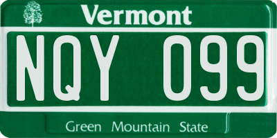 VT license plate NQY099