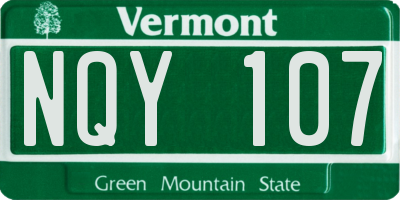 VT license plate NQY107