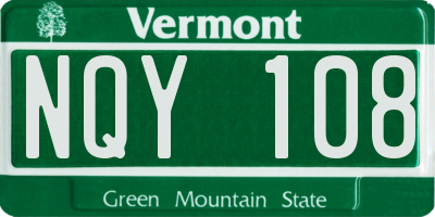 VT license plate NQY108