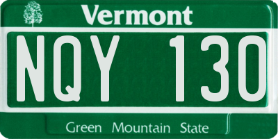 VT license plate NQY130
