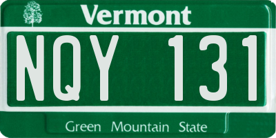 VT license plate NQY131
