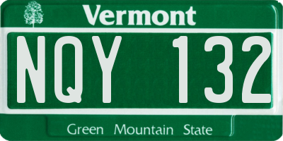 VT license plate NQY132