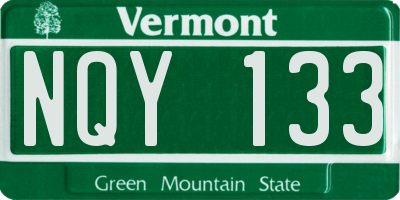 VT license plate NQY133