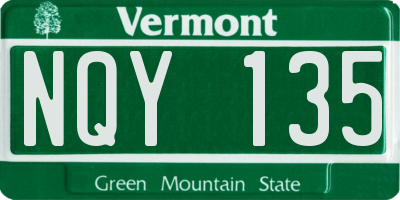 VT license plate NQY135