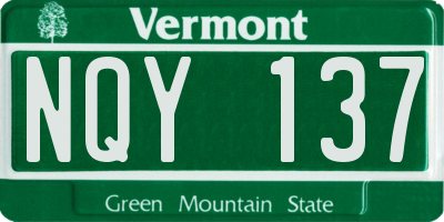 VT license plate NQY137