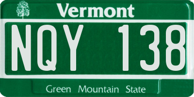 VT license plate NQY138