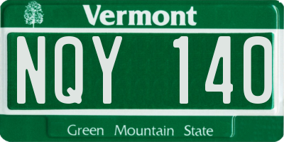 VT license plate NQY140