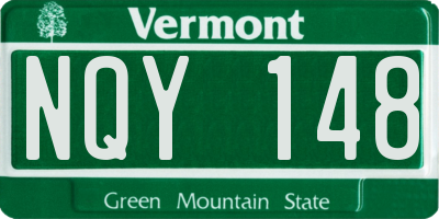 VT license plate NQY148