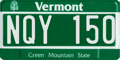 VT license plate NQY150