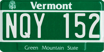 VT license plate NQY152