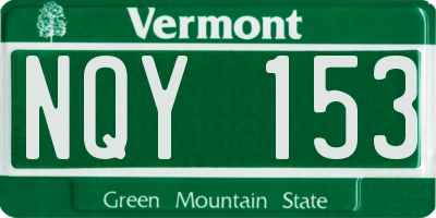 VT license plate NQY153