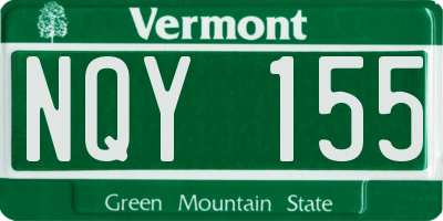 VT license plate NQY155