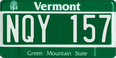 VT license plate NQY157