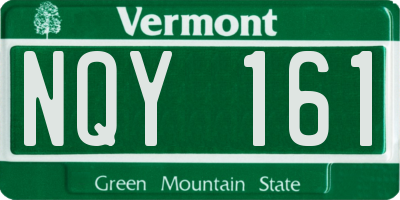 VT license plate NQY161