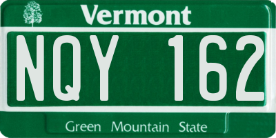 VT license plate NQY162