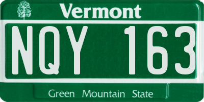 VT license plate NQY163