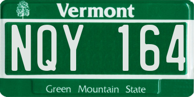 VT license plate NQY164