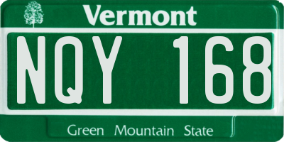 VT license plate NQY168