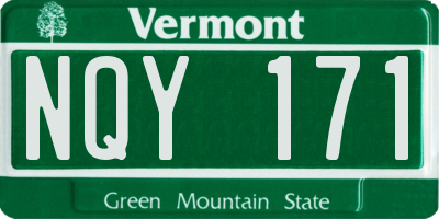 VT license plate NQY171