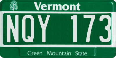 VT license plate NQY173