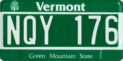 VT license plate NQY176
