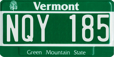 VT license plate NQY185