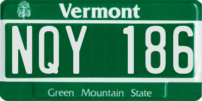 VT license plate NQY186