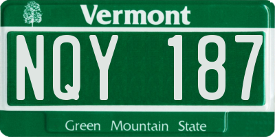 VT license plate NQY187