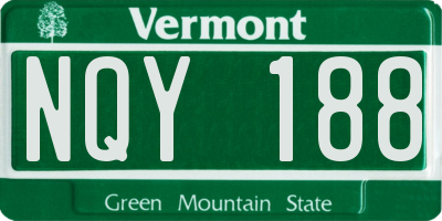 VT license plate NQY188