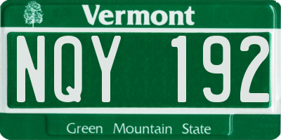VT license plate NQY192