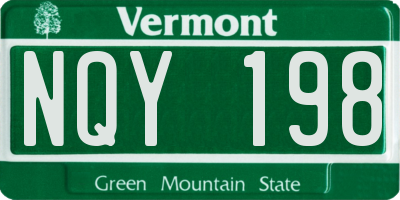 VT license plate NQY198