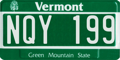 VT license plate NQY199