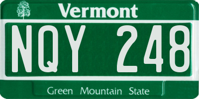 VT license plate NQY248