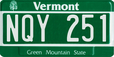 VT license plate NQY251