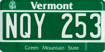 VT license plate NQY253