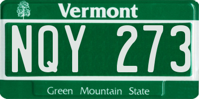 VT license plate NQY273