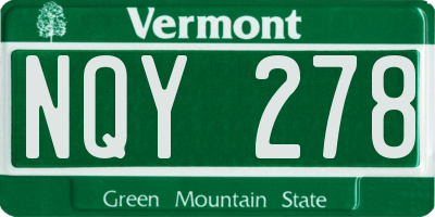 VT license plate NQY278